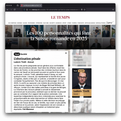 Forum des 100 - Ludovic Tirelli - Penalex Avocats - Obstination pénale