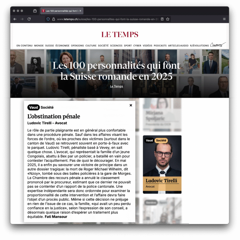 Forum des 100 - Ludovic Tirelli - Penalex Avocats - Obstination pénale
